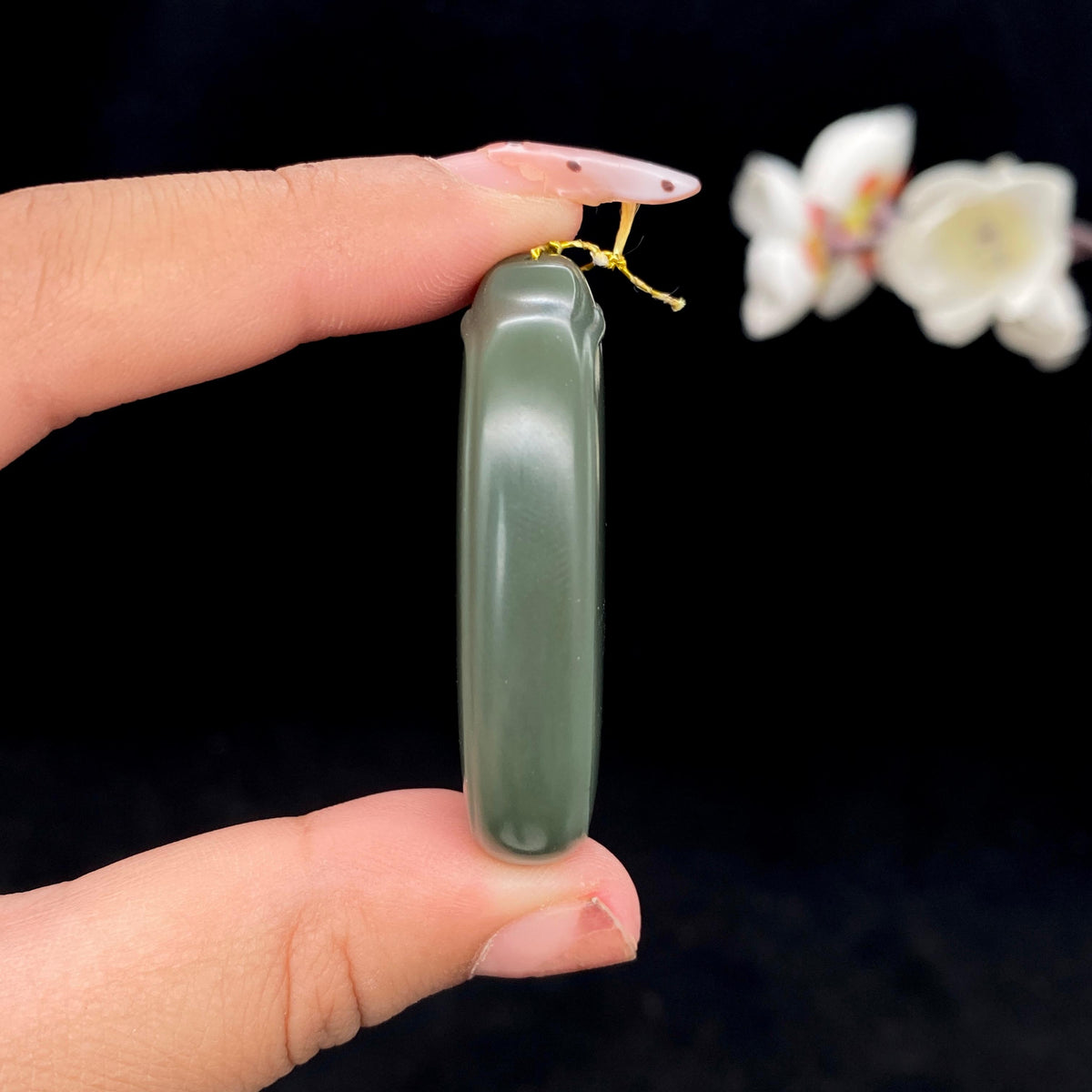 和田玉青玉【平安无事牌】挂件（34.4g）