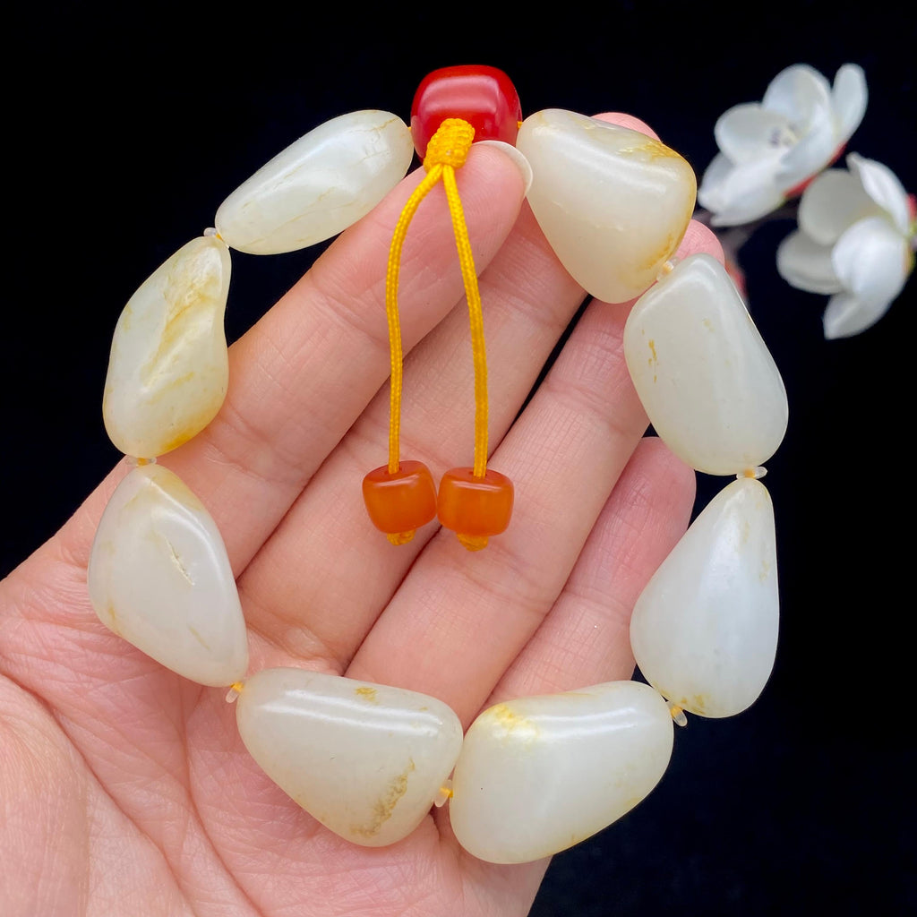 和田玉洒金皮籽料【精品手串】（60g）