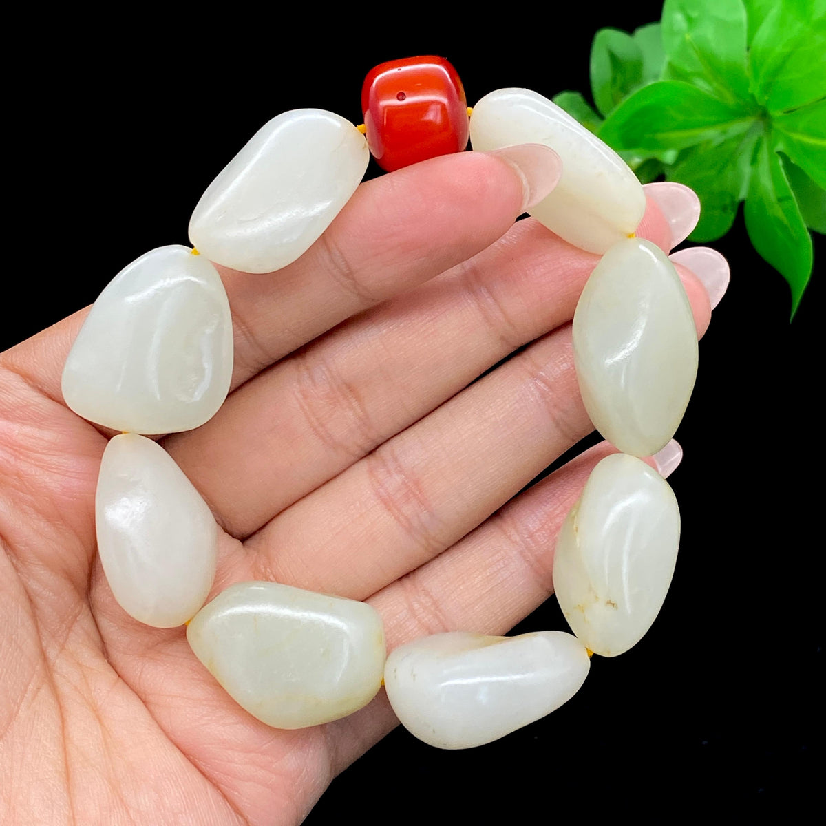 和田玉白玉籽料【精品手串】（71.8g）