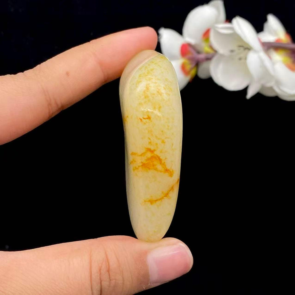 和田玉-洒金皮籽料手把件（77.9g）