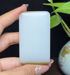 和田玉天地糖白羊脂玉平安无事牌（80.1g）