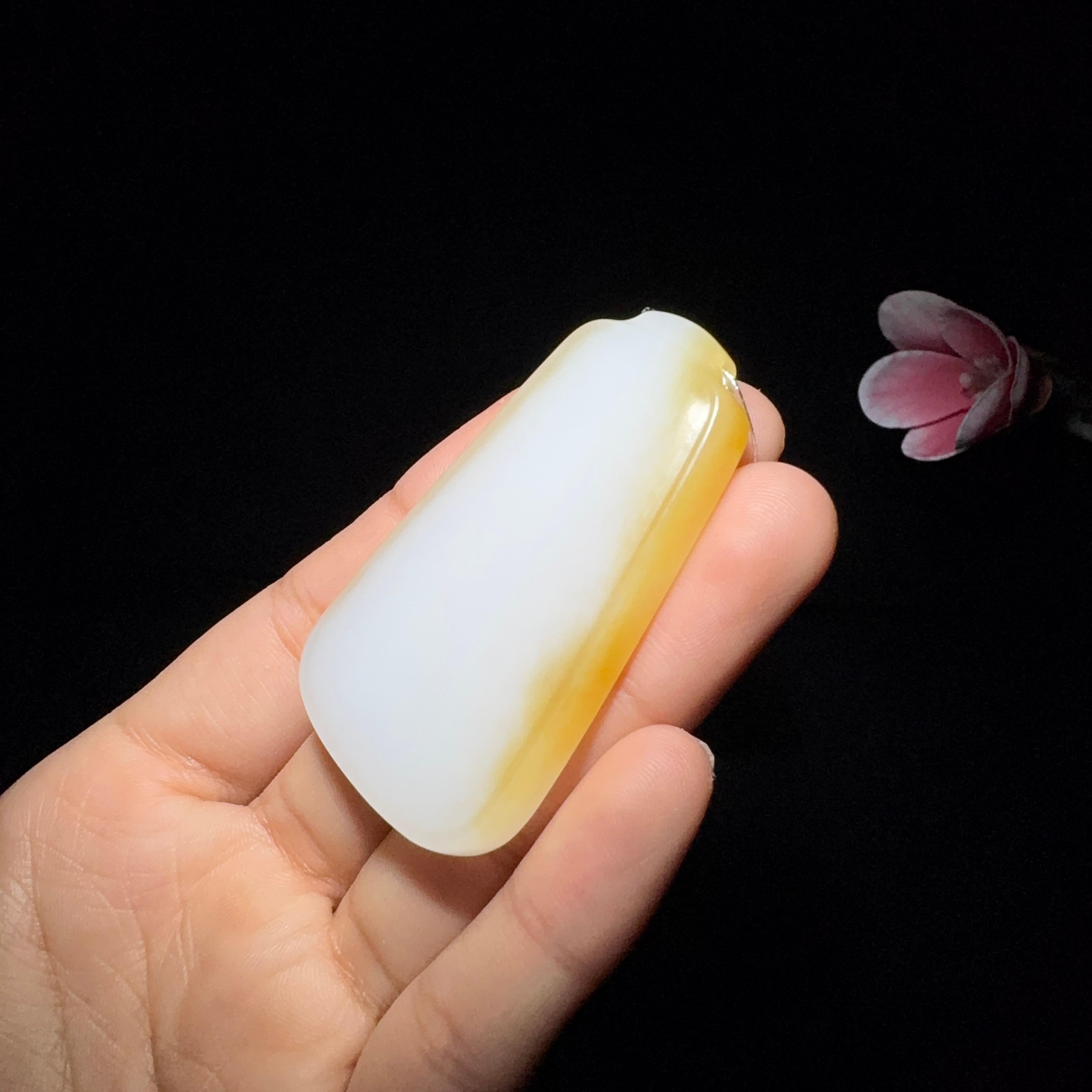 和田玉糖白玉平安无事牌（32.8g）