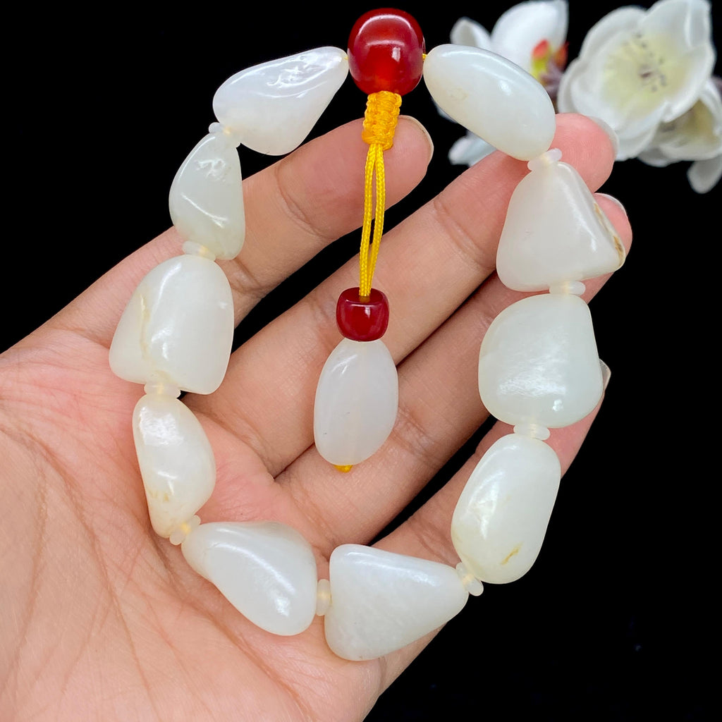 和田玉白玉籽料【精品手串】（68.3g）
