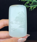 和田玉糖白料安居乐业山水牌（78.3g）