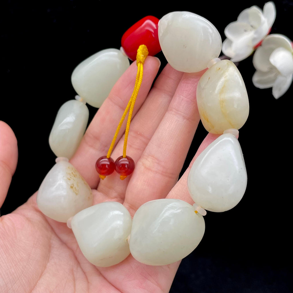 和田玉白玉籽料【精品手串】（120.8g）
