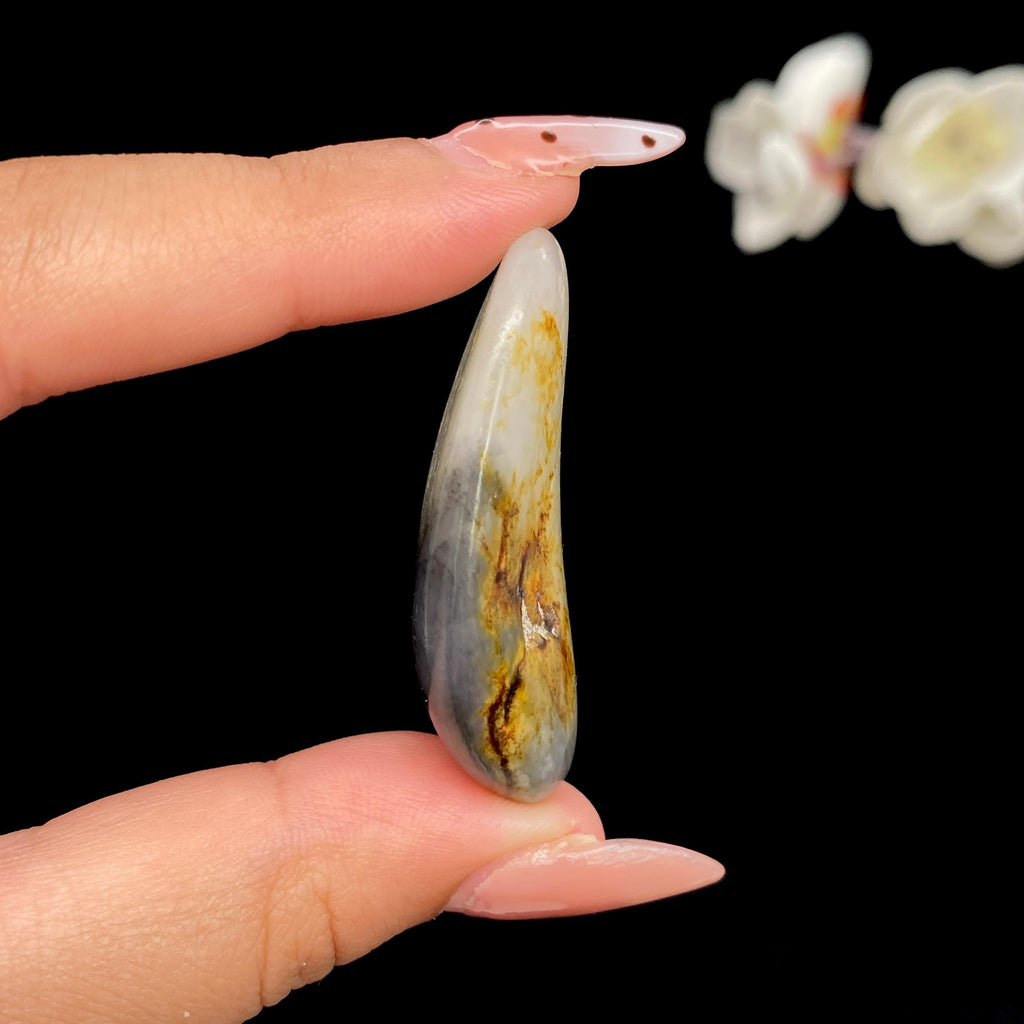 和田玉青花带洒金皮籽料挂件（19.5g）