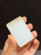 和田玉且末料糖羊脂玉平安无事牌（34.8g）