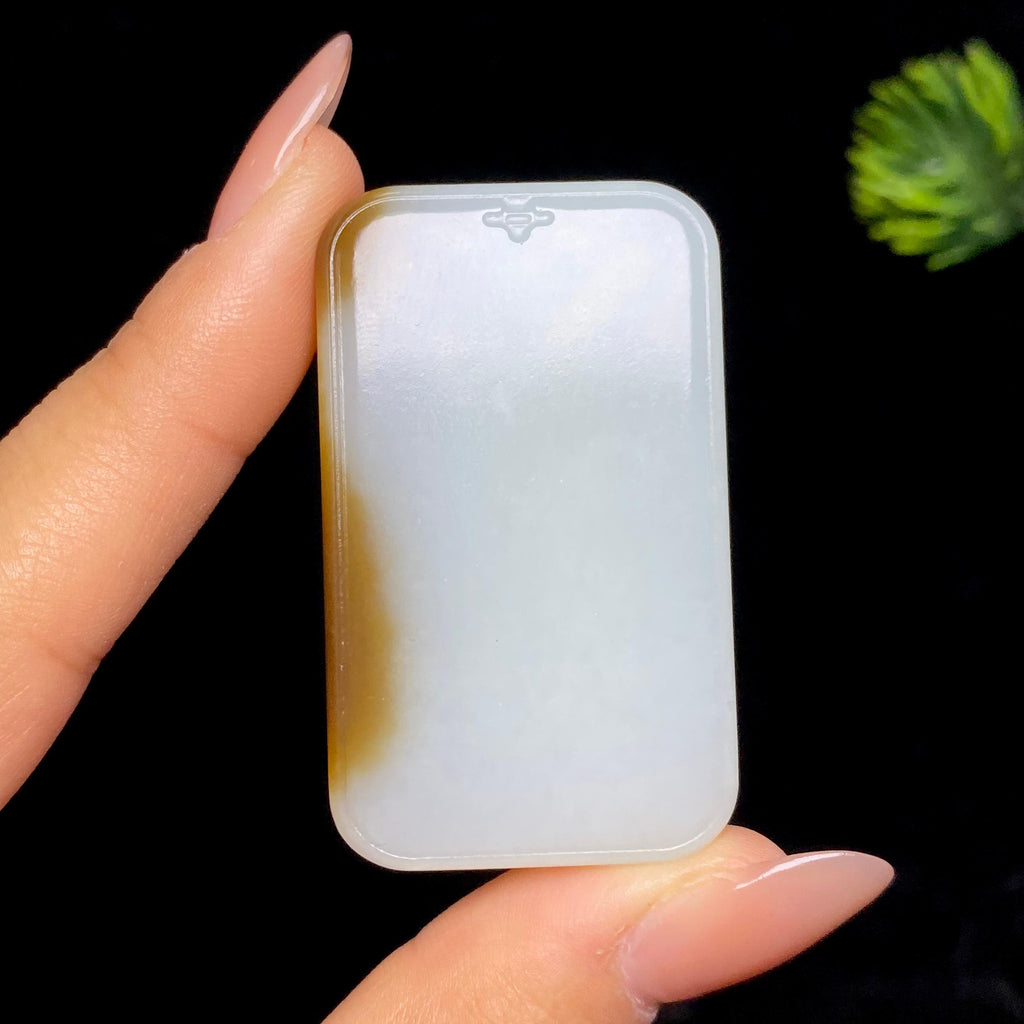 和田玉糖白无事牌（38.6g）