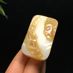 高品质新疆且末糖羊脂白玉悟道挂件（68.8g）