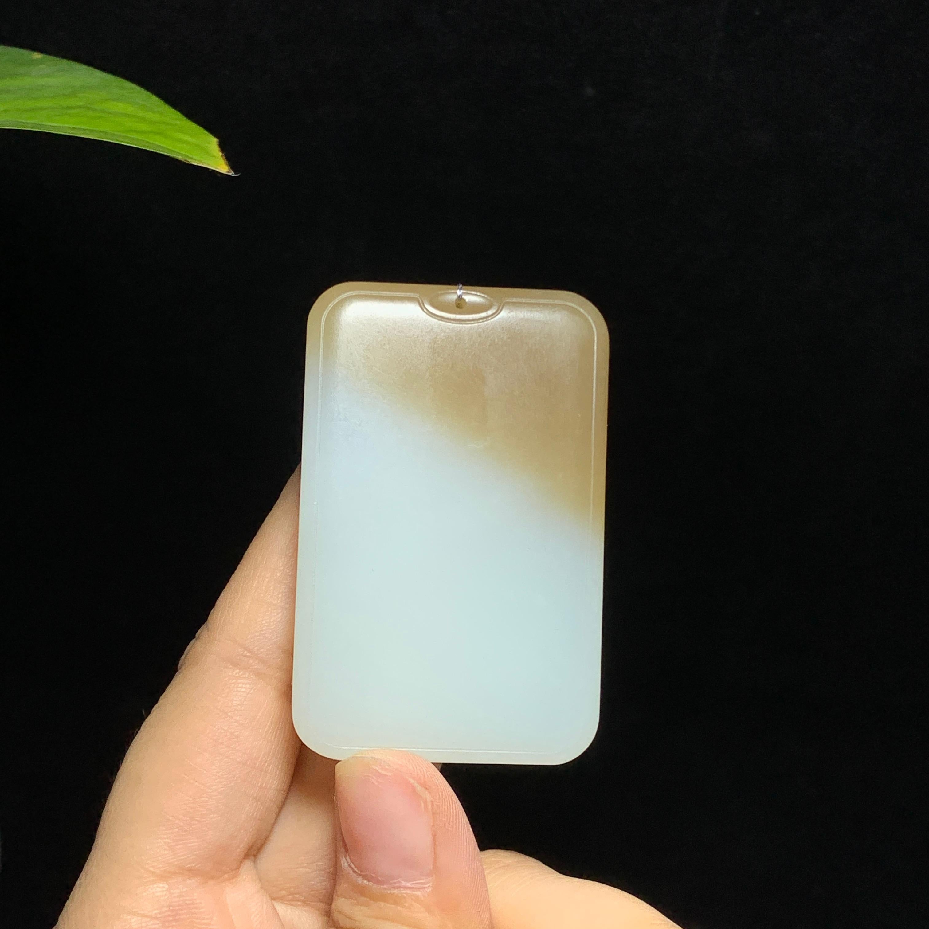 和田山料糖白玉无事牌挂件（60.0g）