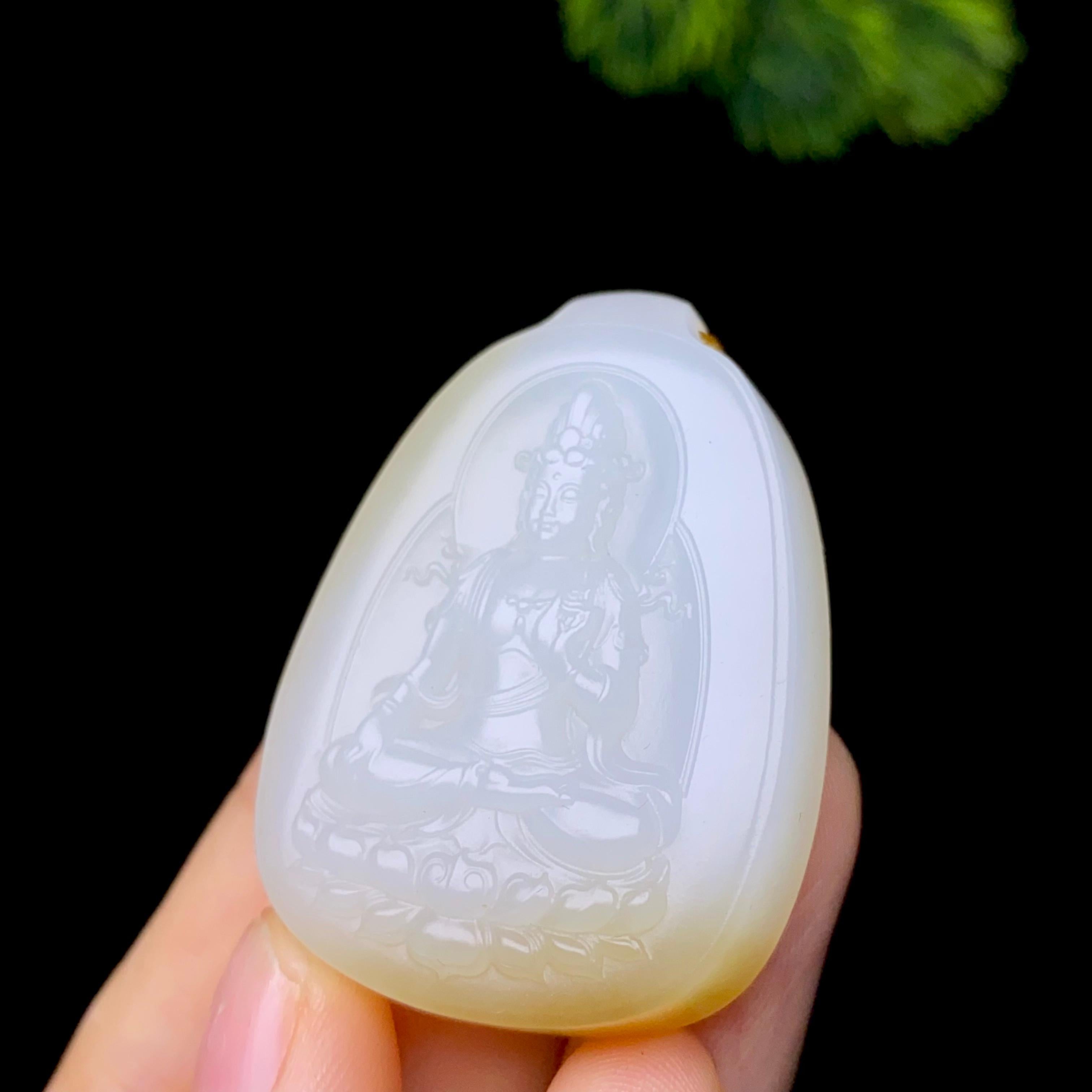 和田玉糖白观音（23.8g）