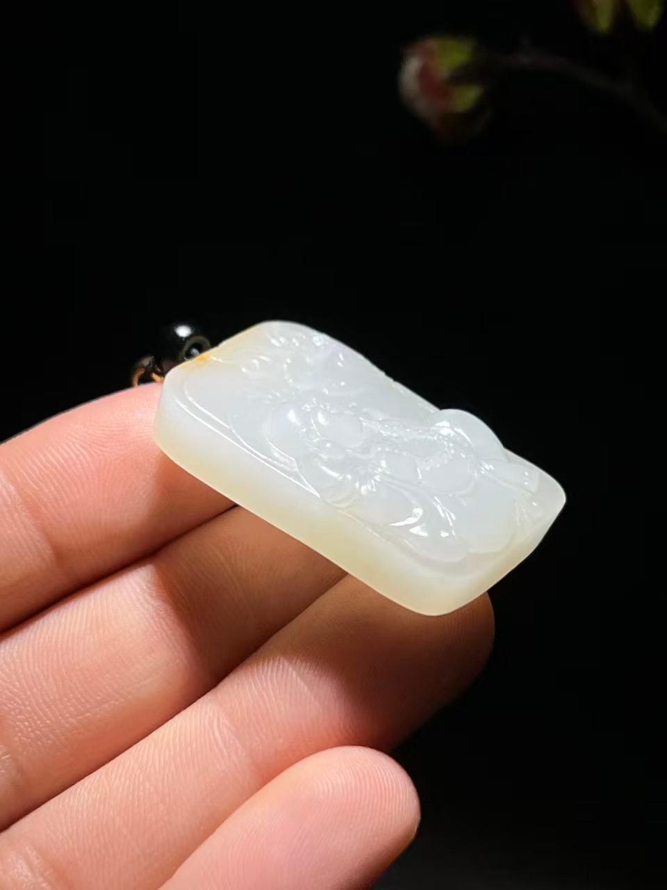 和田玉籽料弥勒佛方牌（22.3g）