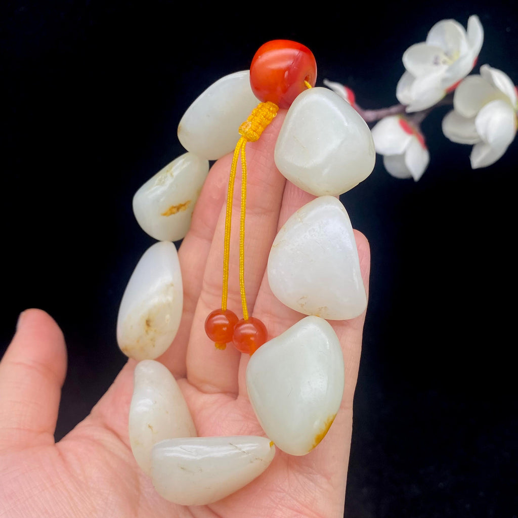 和田玉洒金皮籽料【精品手串】（88.8g）