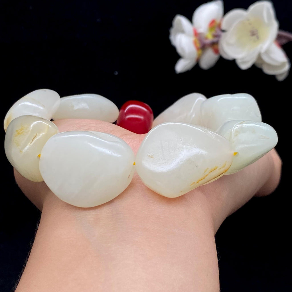 和田玉白玉籽料【精品手串】（107g）