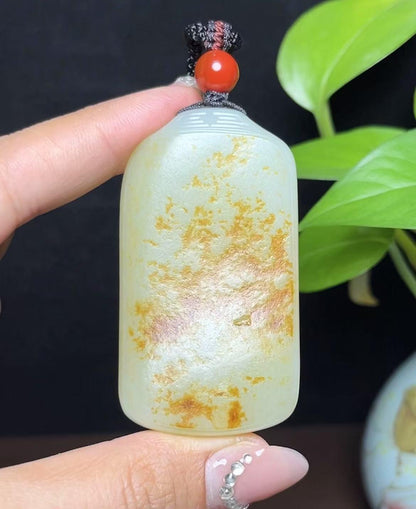 和田玉籽料平安无事牌（58.7g）