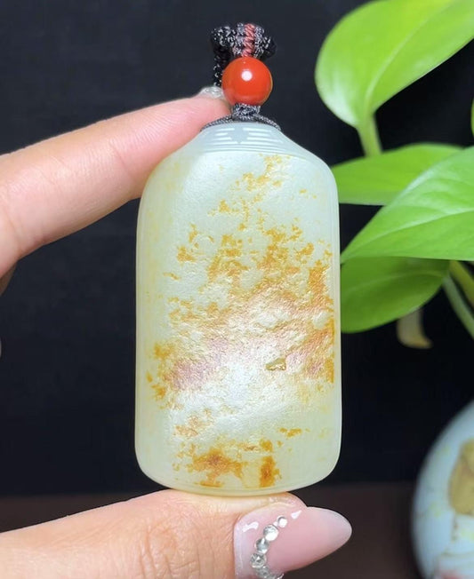 和田玉籽料平安无事牌（58.7g）