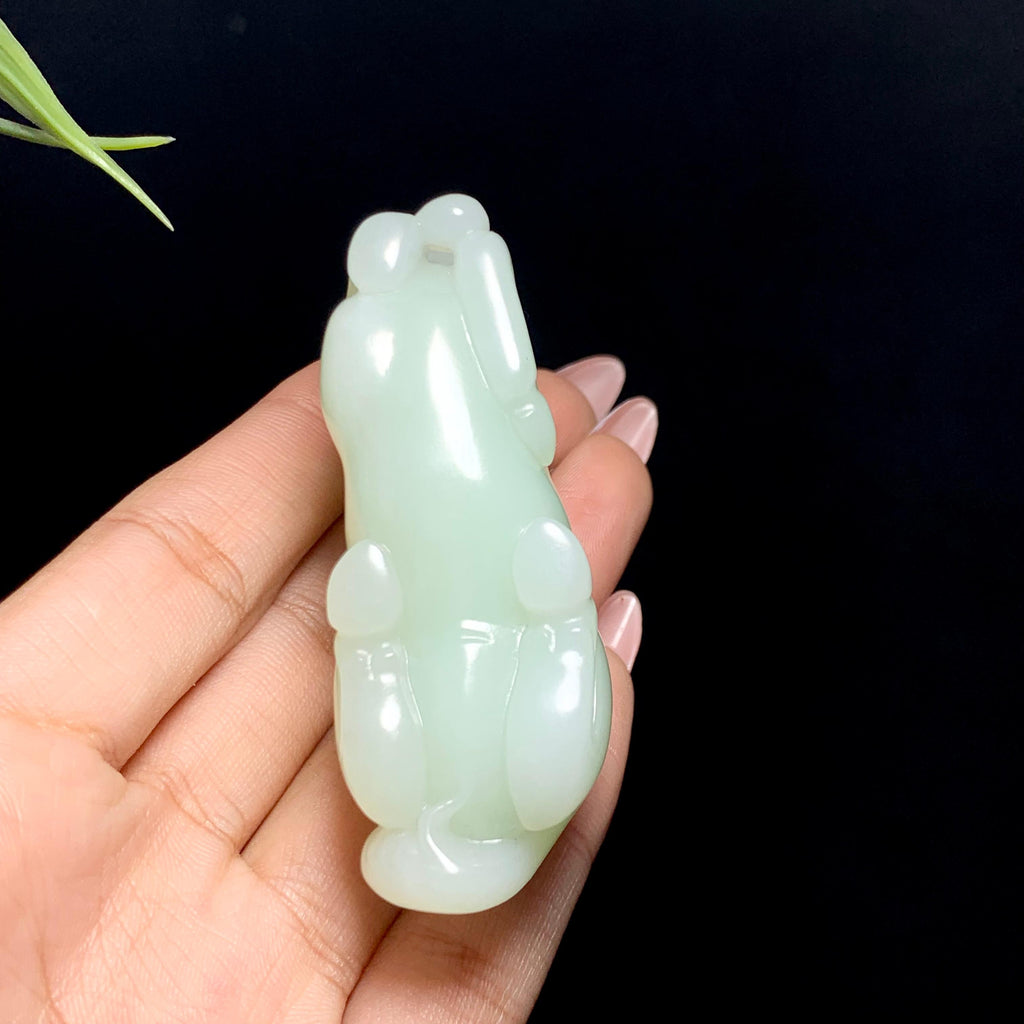 和田玉满翠马到成功手把件（69.3g）