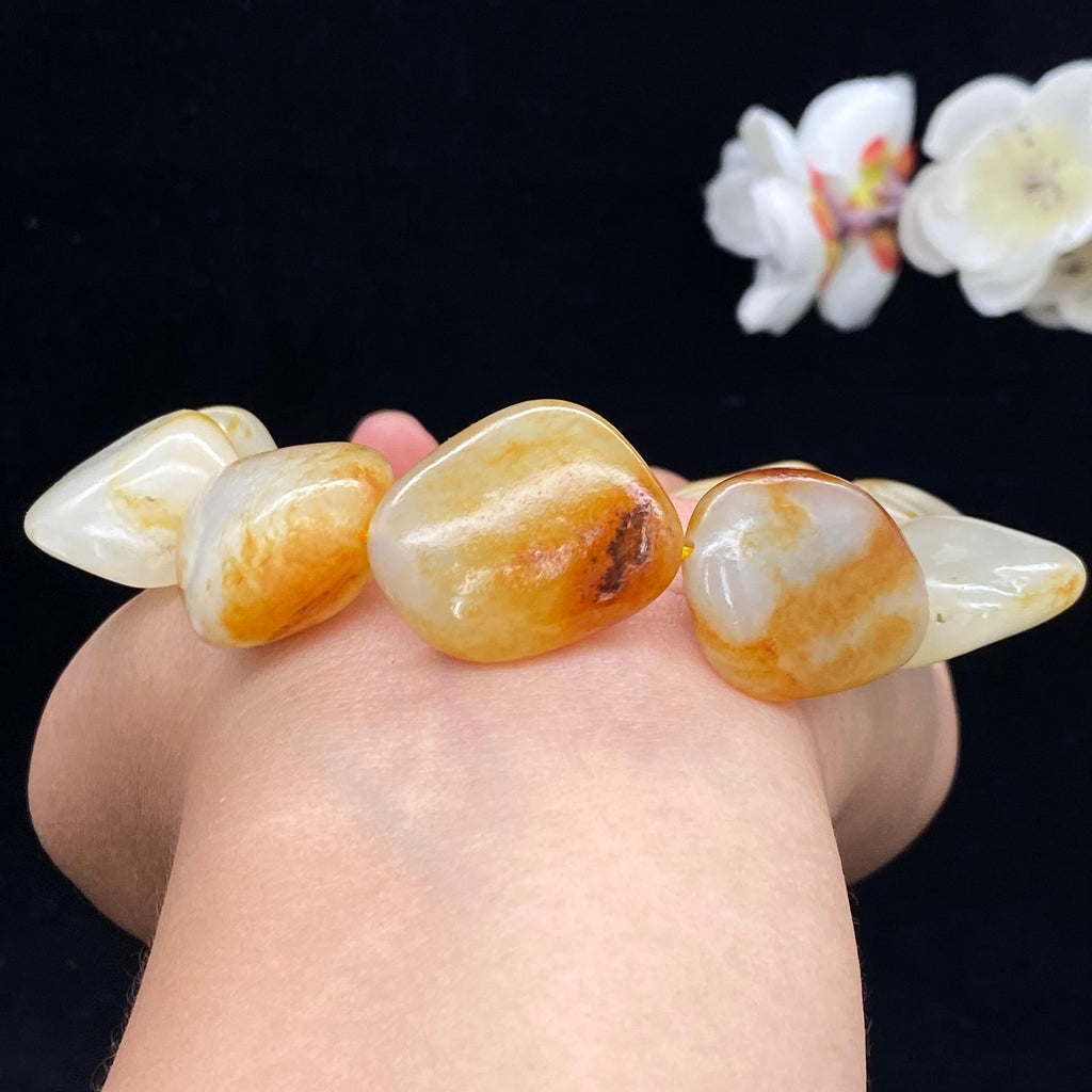 和田玉洒金皮籽料【精品手串】（82.5g）