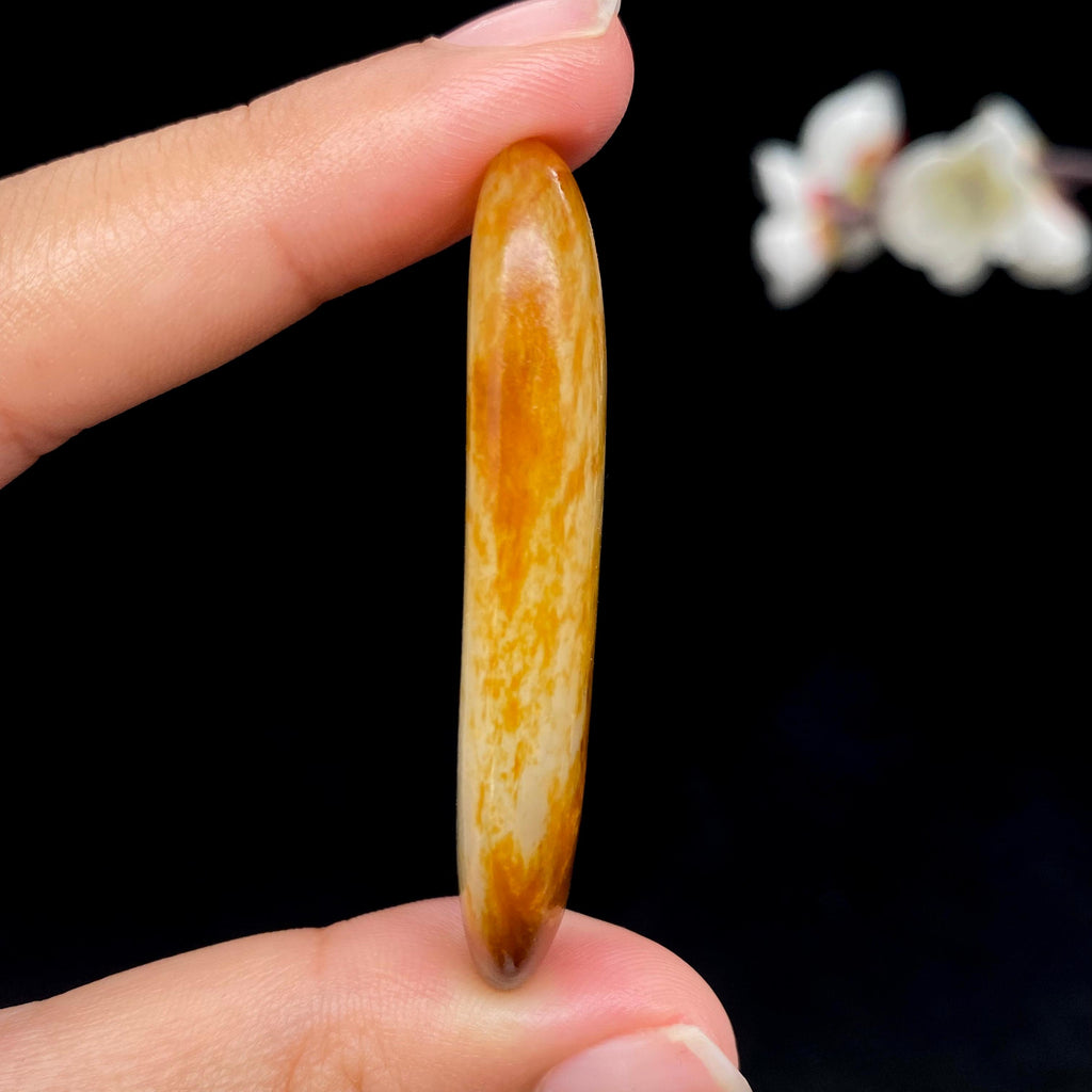 和田玉聚黄皮带洒金皮籽料挂件（14g）