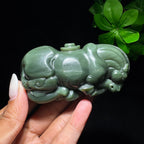 和田玉籽料沙枣青马上有福（161.4g）