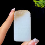 和田玉糖白平安无事牌（44.6g）
