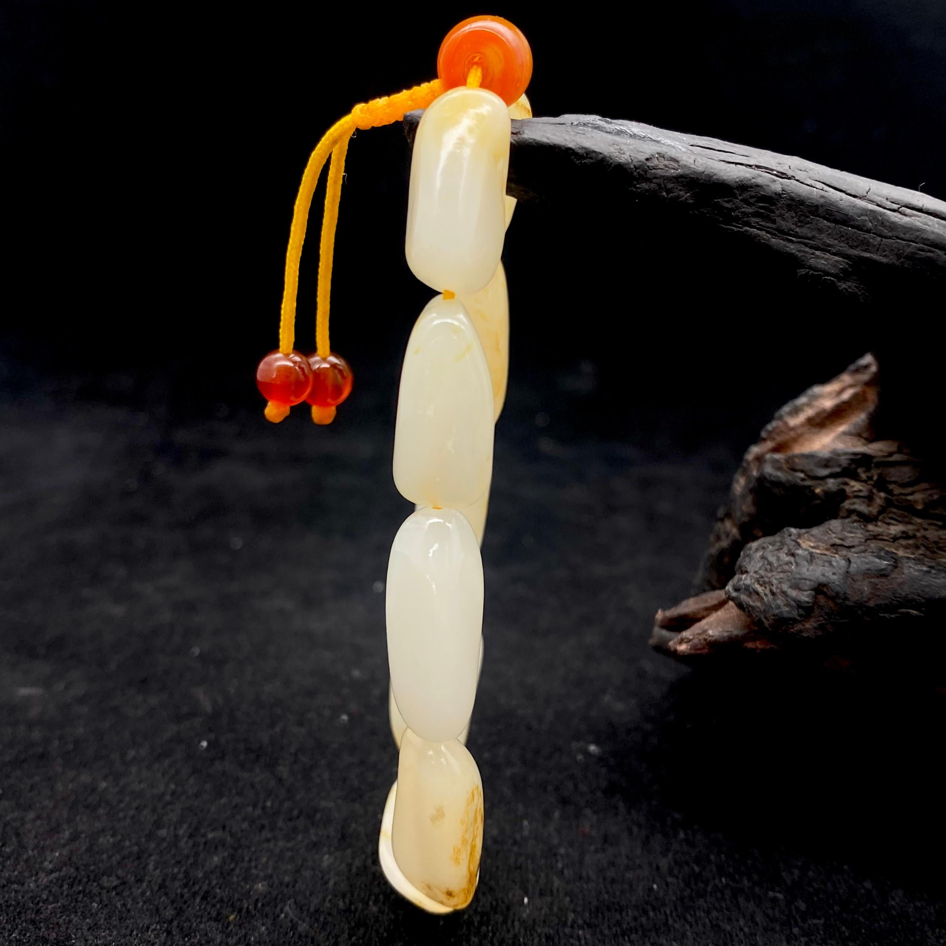 和田玉洒金皮【精品手串】（26.2g）