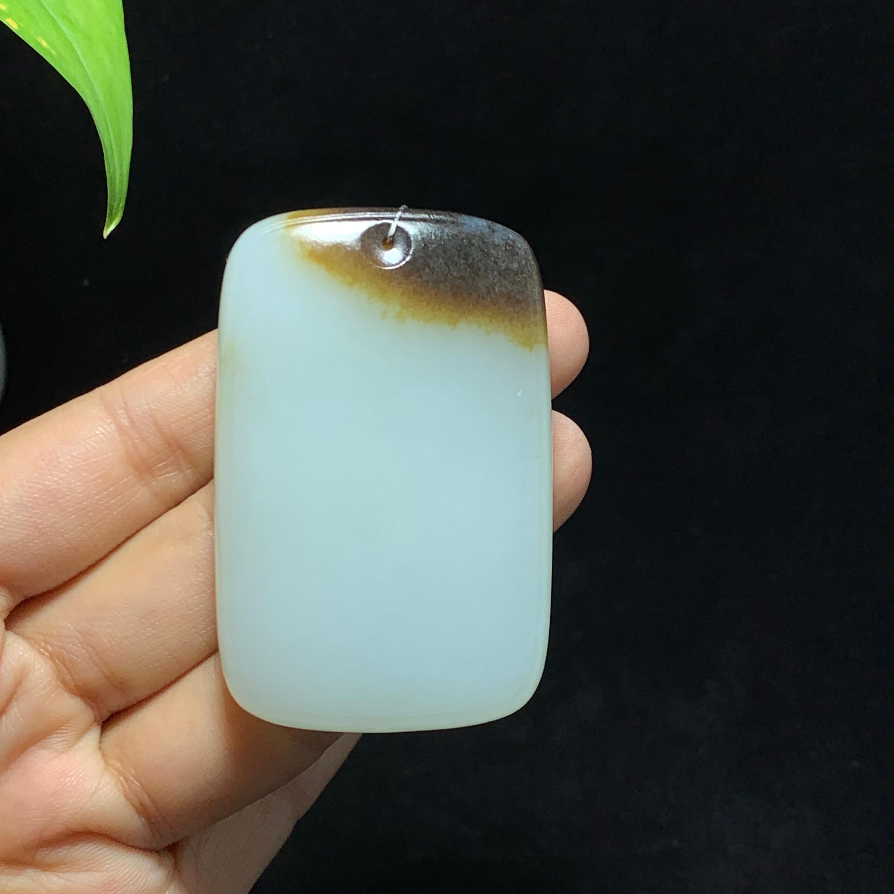 和田山料糖白玉无事牌挂件（69.2g）