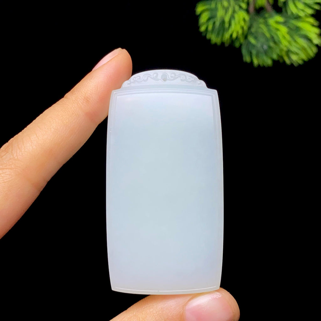 和田玉羊脂白玉无事牌（44.3g）