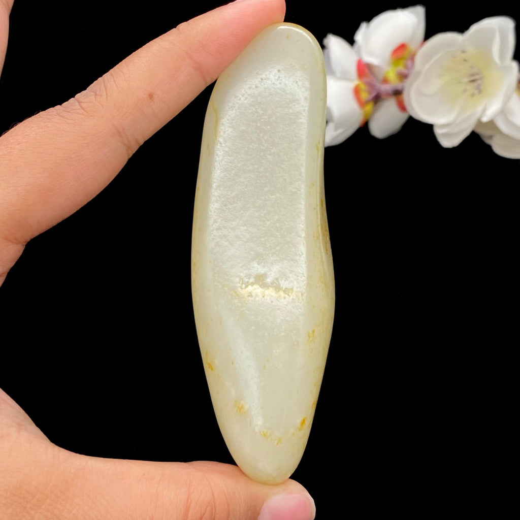 和田玉洒金皮籽料手把件（105.9g）