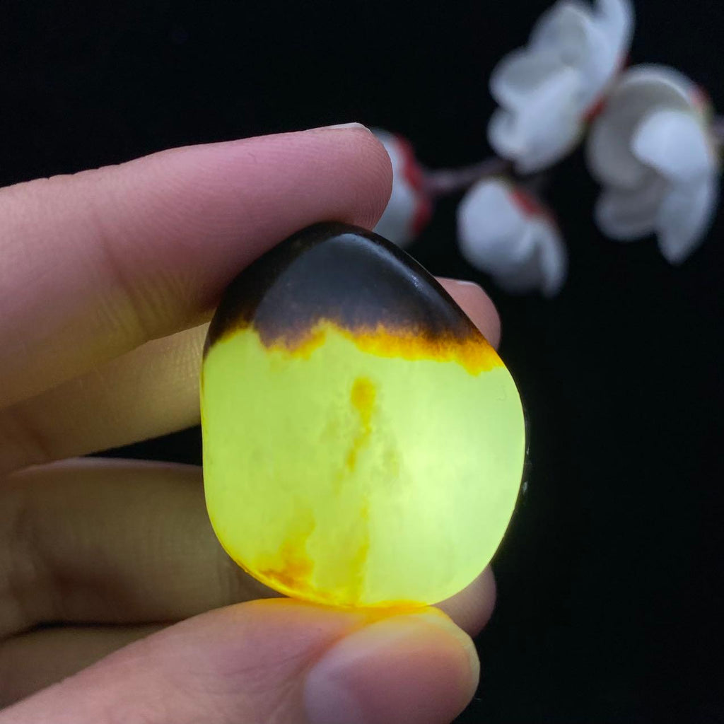 和田玉黑黄皮籽料吊坠籽（15.3g）