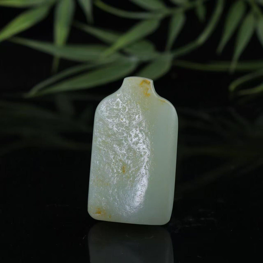 和田玉洒金皮无事牌（35.9g）