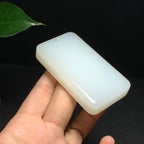 毕业级和田山料羊脂白玉无事牌挂件（105.5g）