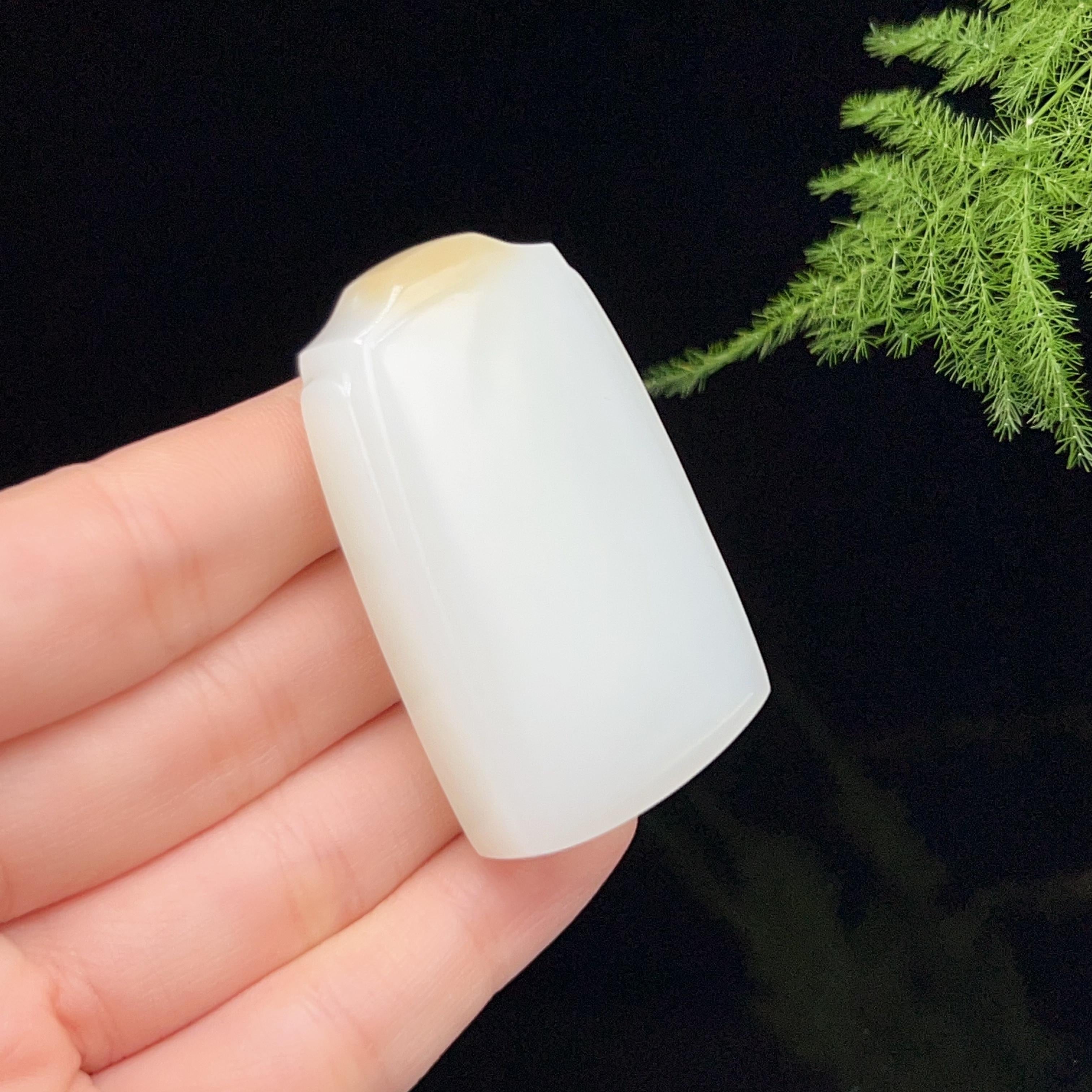 和田玉羊脂白玉糖白无事牌（43.5g）