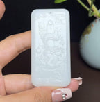 新疆和田玉米达料羊脂玉祥龙护主（54.5g）