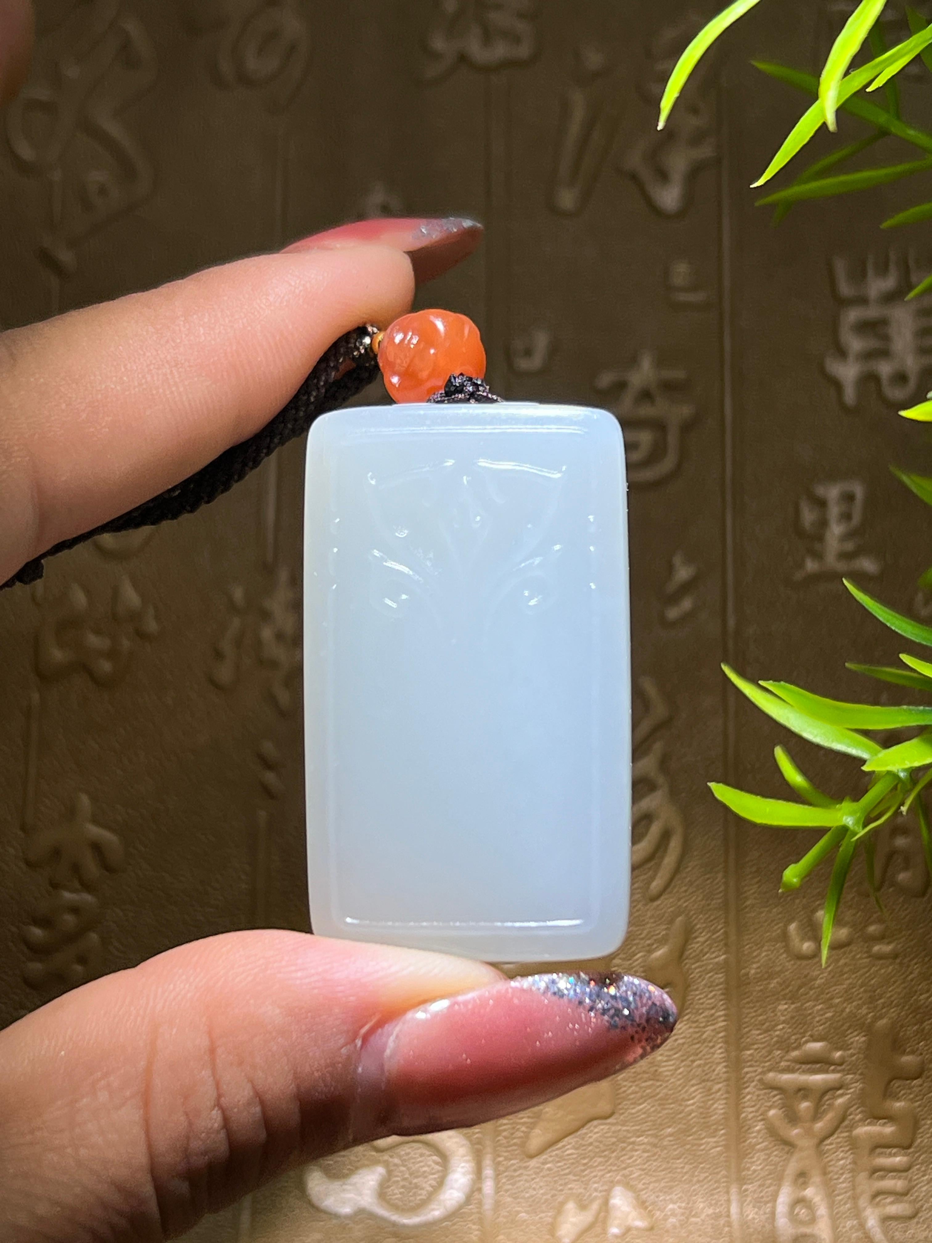 和田籽料洒金皮无事牌（34.2g）