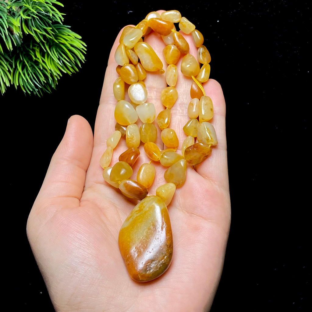 和田玉黄皮籽料项链（74.32g）