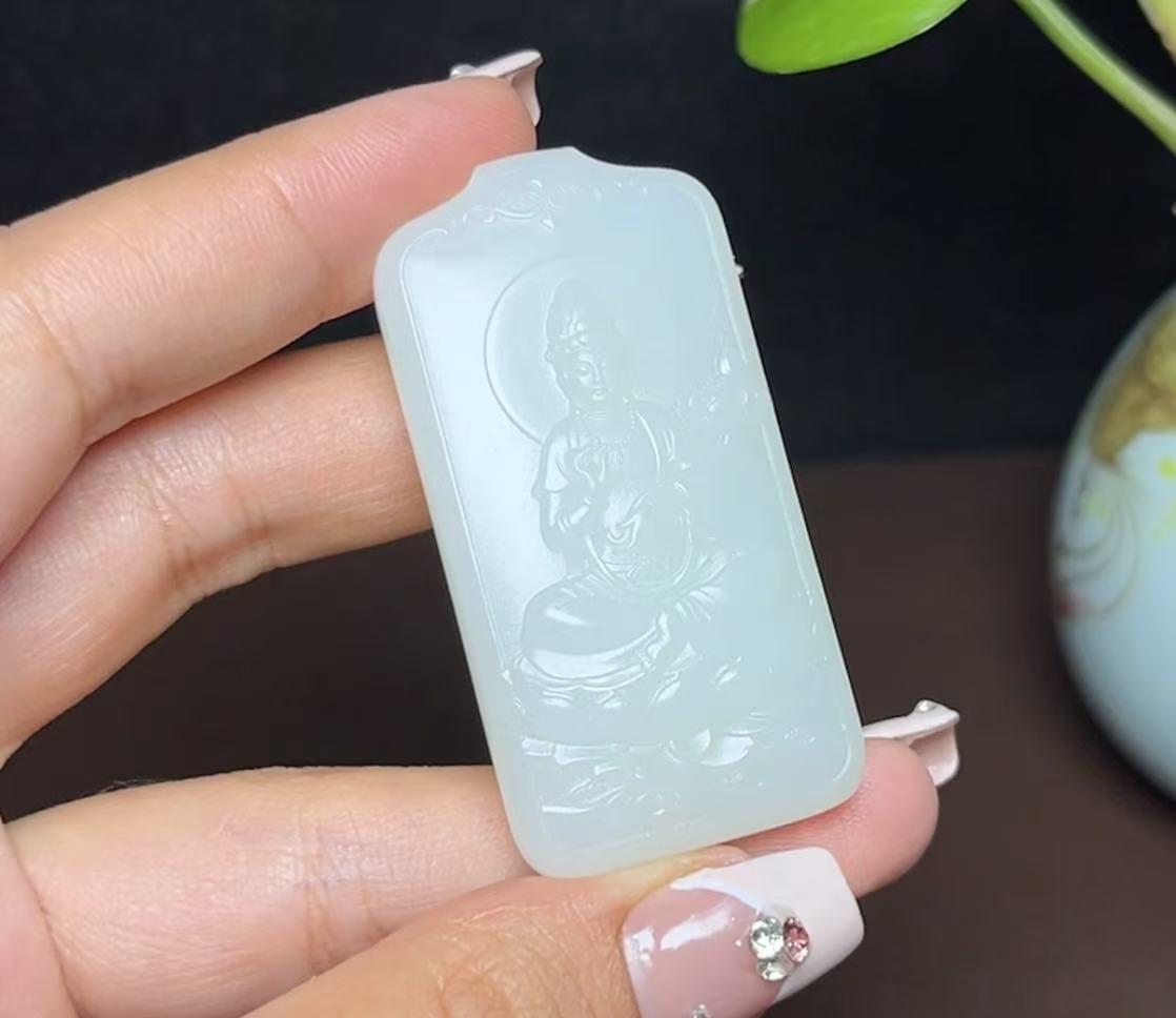 和田羊脂玉大势至菩萨（28.5g）