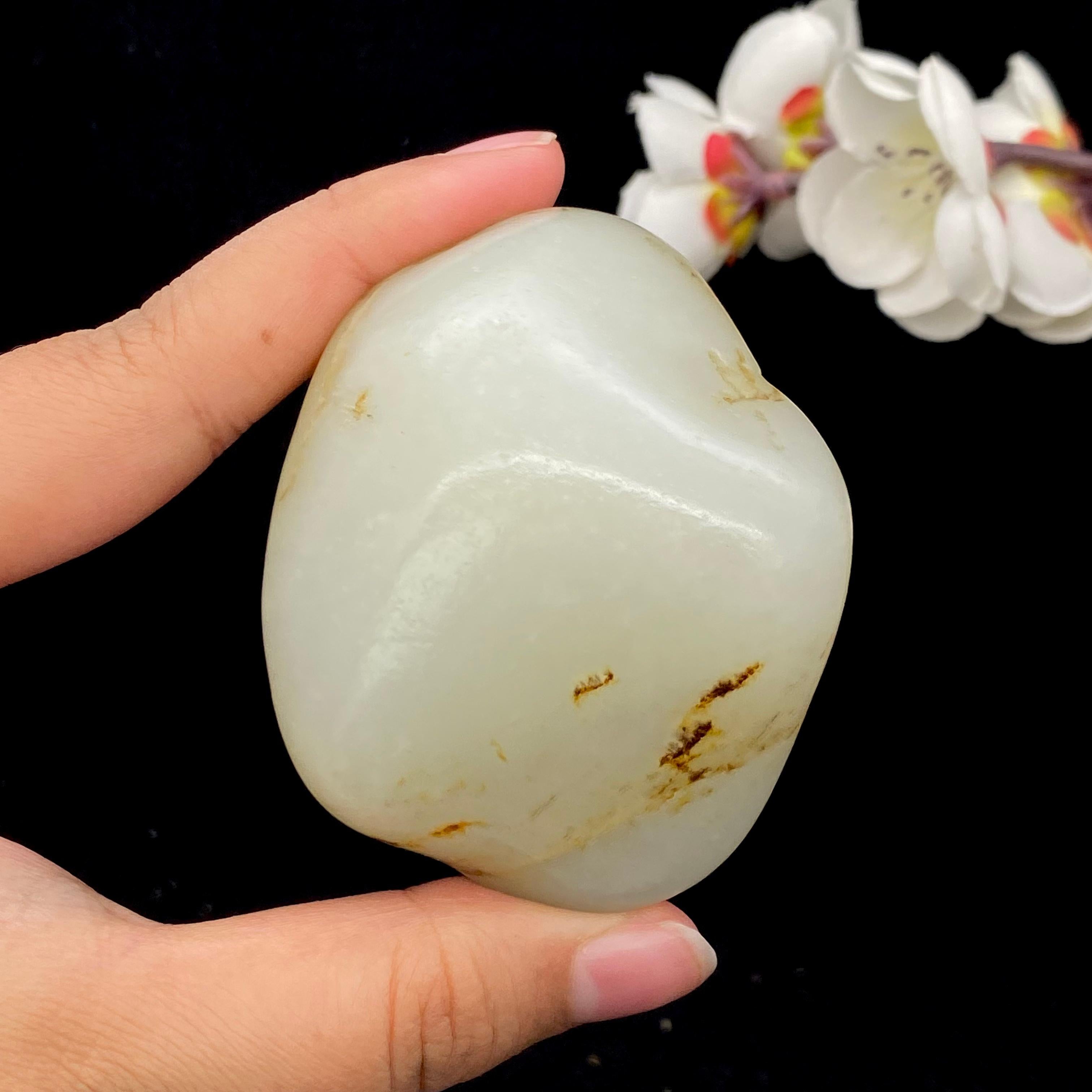 和田玉洒金皮籽料手把件（163.4g）