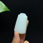 收藏级和田山料羊脂白玉无事牌挂件（52.3g）