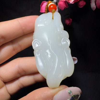 和田玉籽料手把件马到成功（78.5g）