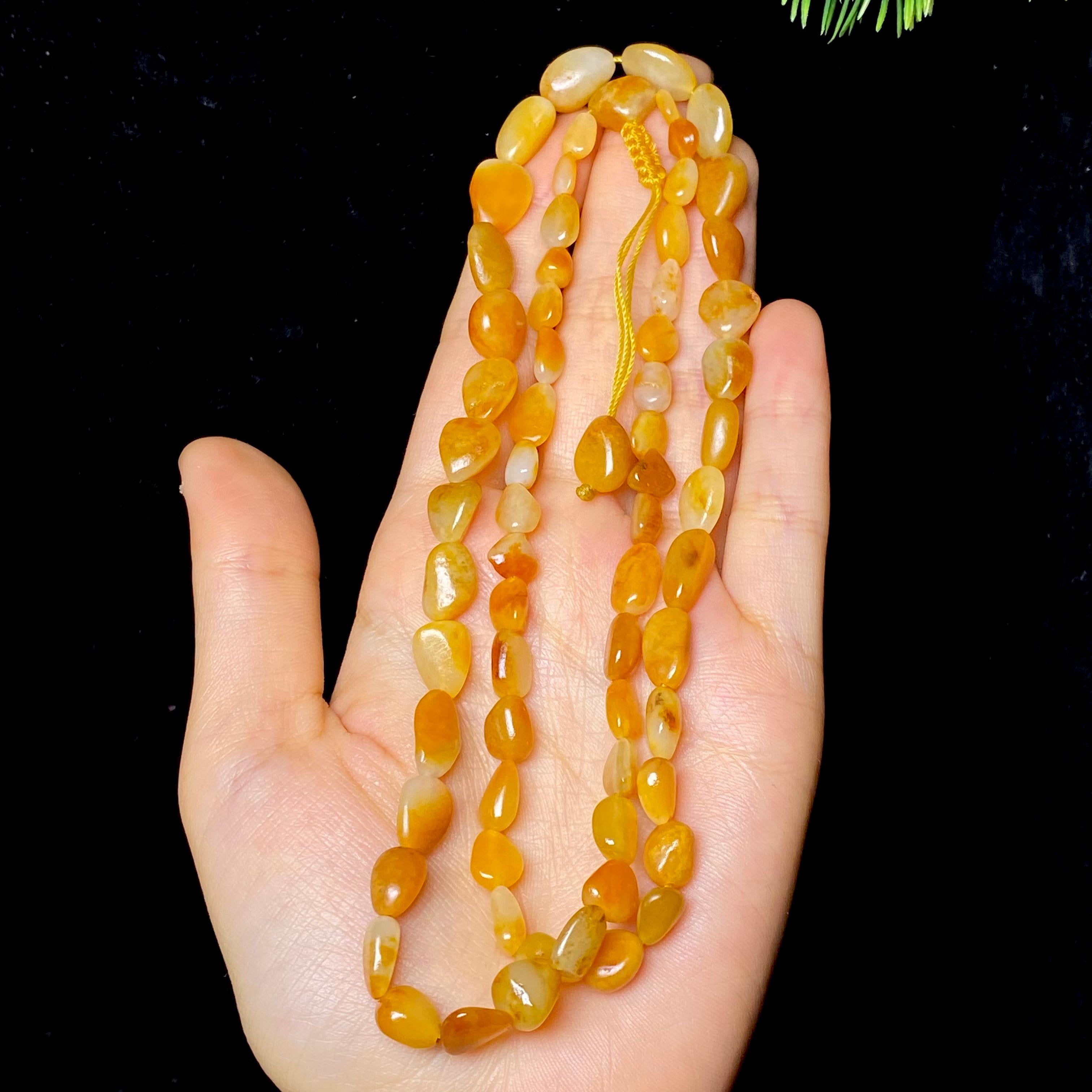 和田玉黄皮籽料项链（31.3g）