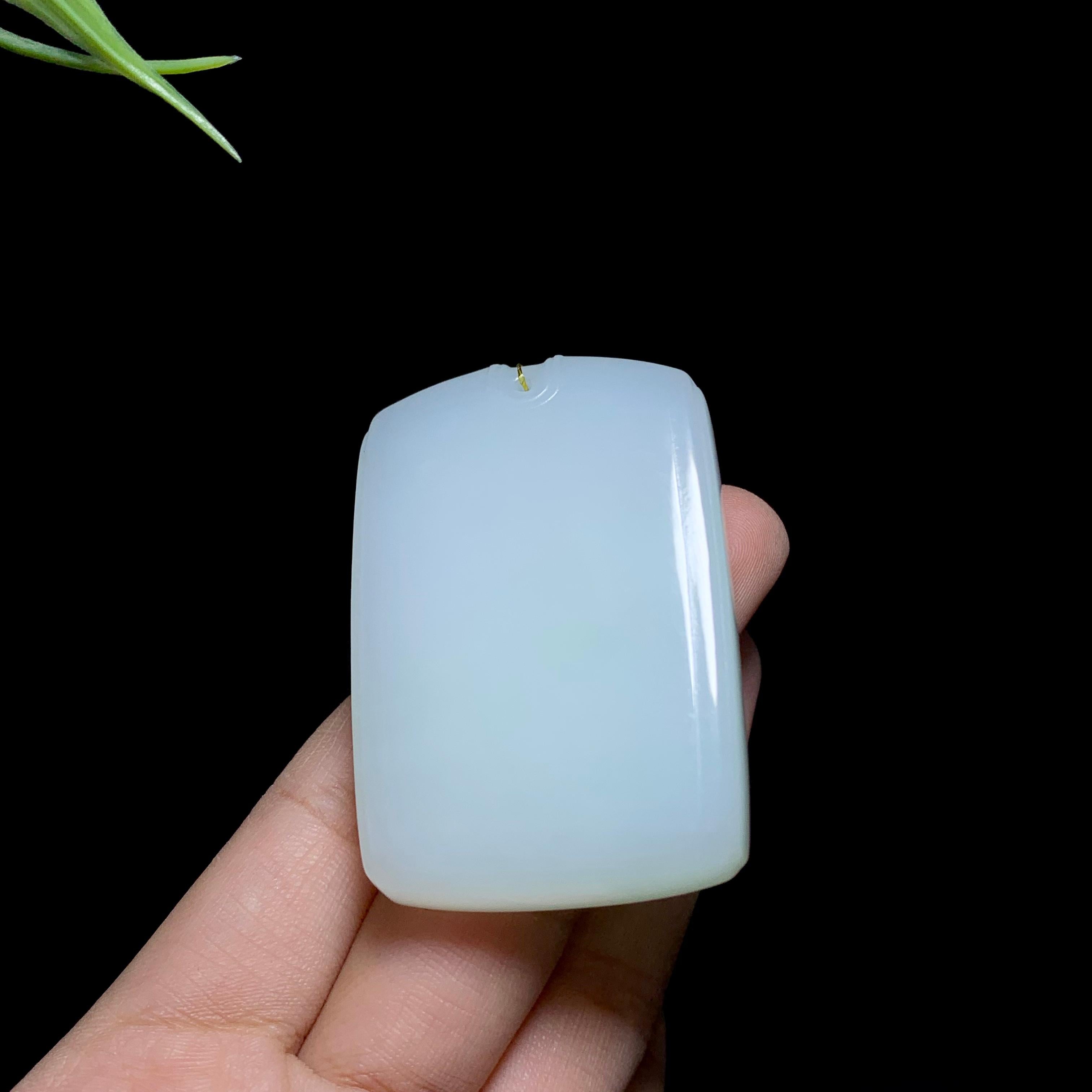 和田白玉莲花无事牌（55.0g）