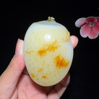 和田玉籽料雄鸡手把件（141.3g）