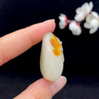 和田玉黄皮籽料【福在眼前】挂件（24.7g）