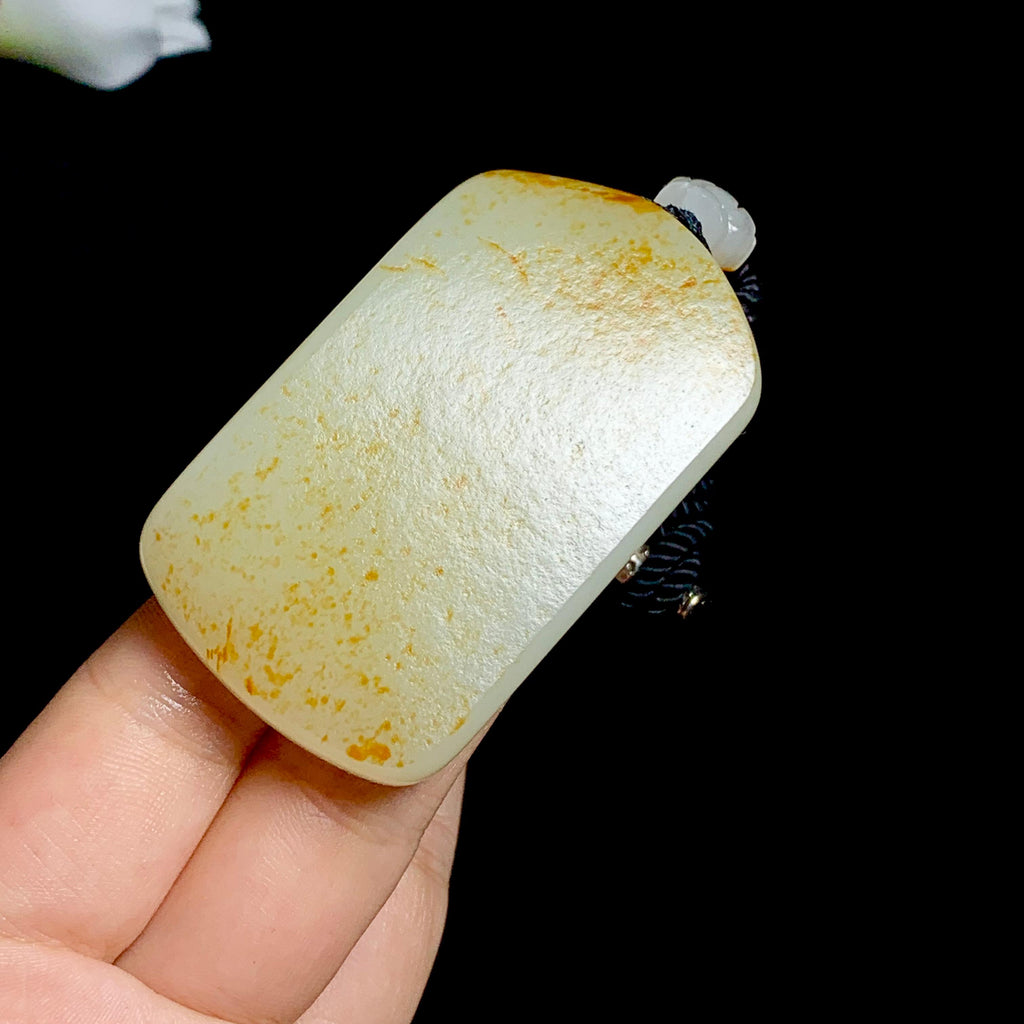 精品和田籽料洒金皮无事牌（69.0g）