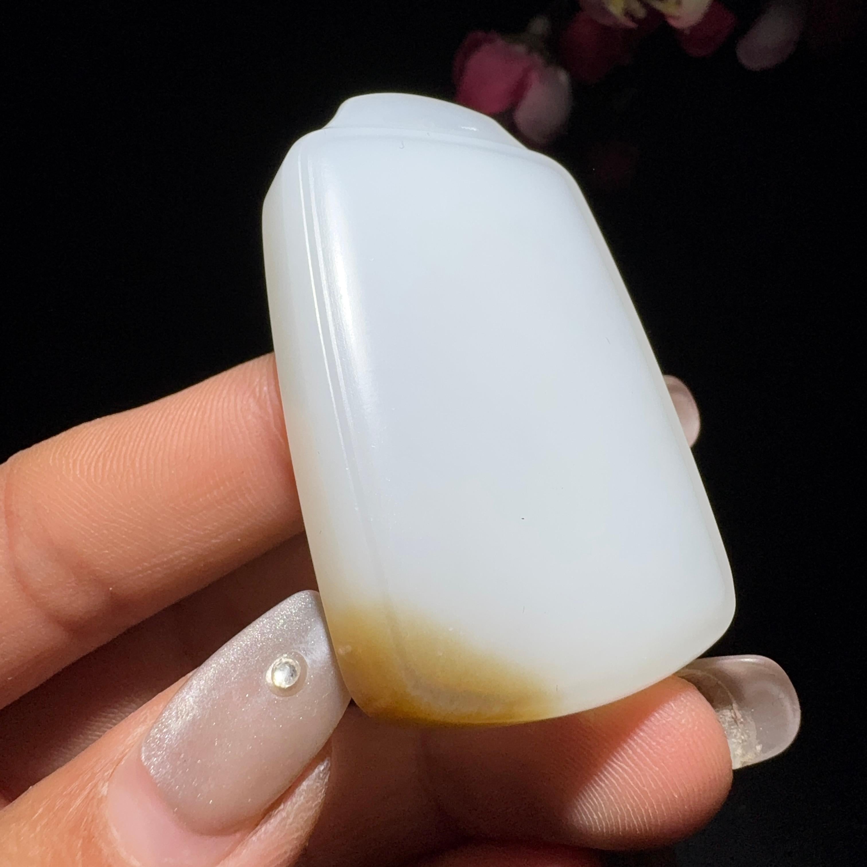 和田玉糖白平安牌（43.0g）