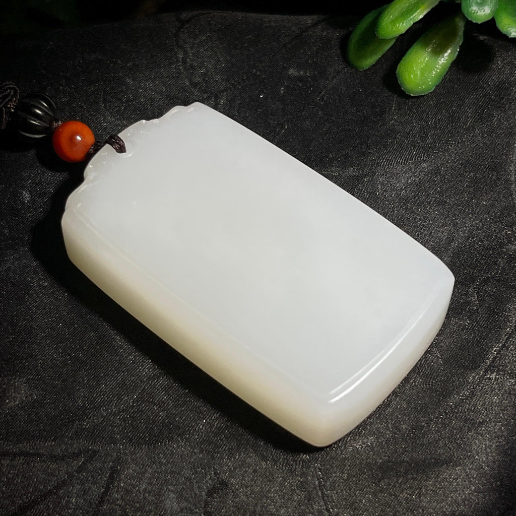 和田玉羊脂白玉无事牌（61.4g）