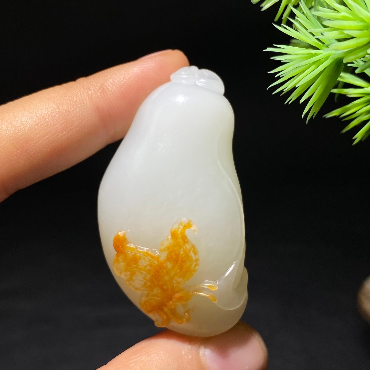 和田玉籽料蝶恋花挂件（35.0g）