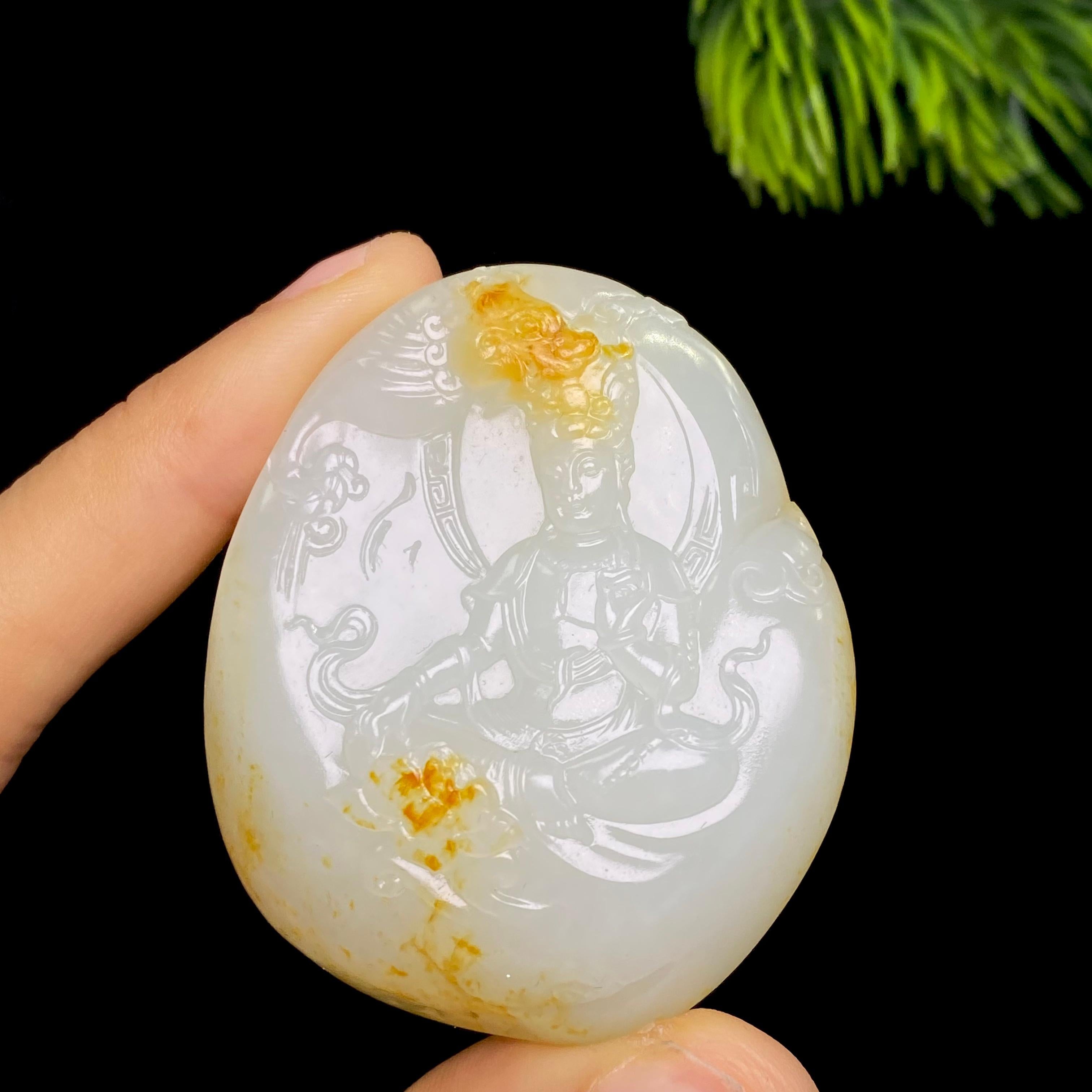 和田玉籽料观音（49.4g）