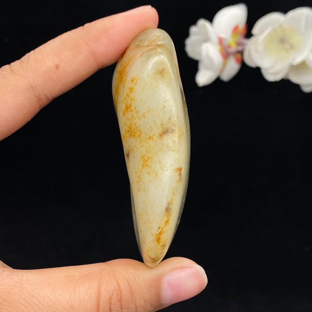 和田玉洒金皮籽料手把件（107.2g）